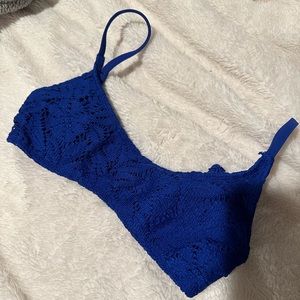 Blue garage bikini top